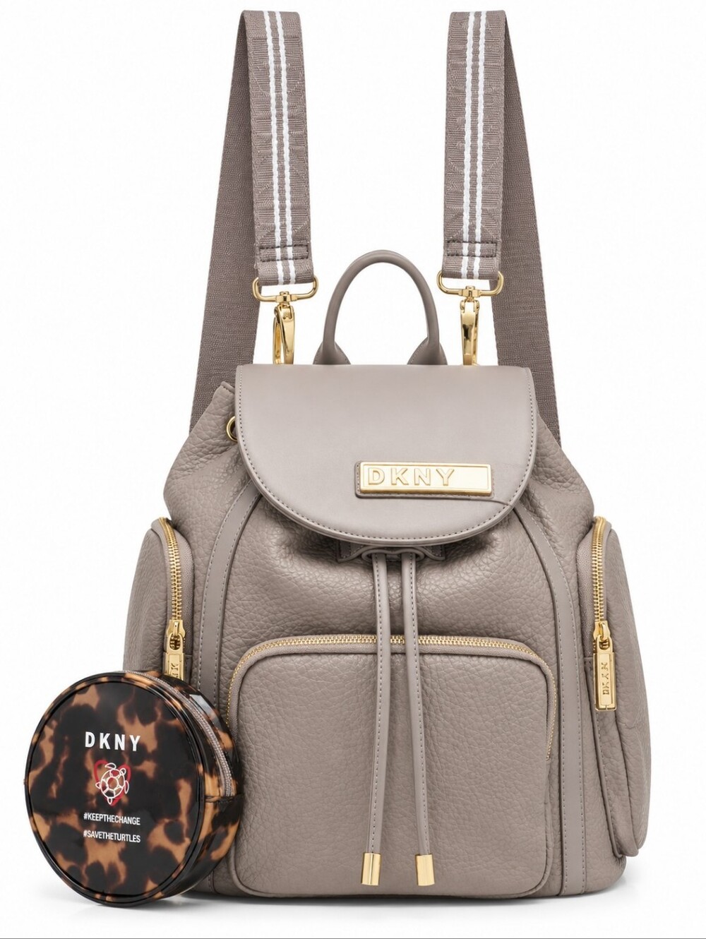 DKNY Rapture Beige Gray Backpack  Travel Bag